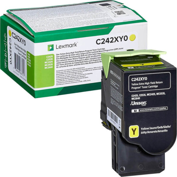LEXMARK C/MC 2425/2535/2640 TONER YELLOW EHC 3.5K (C242XY0) (LEXC242XY0)