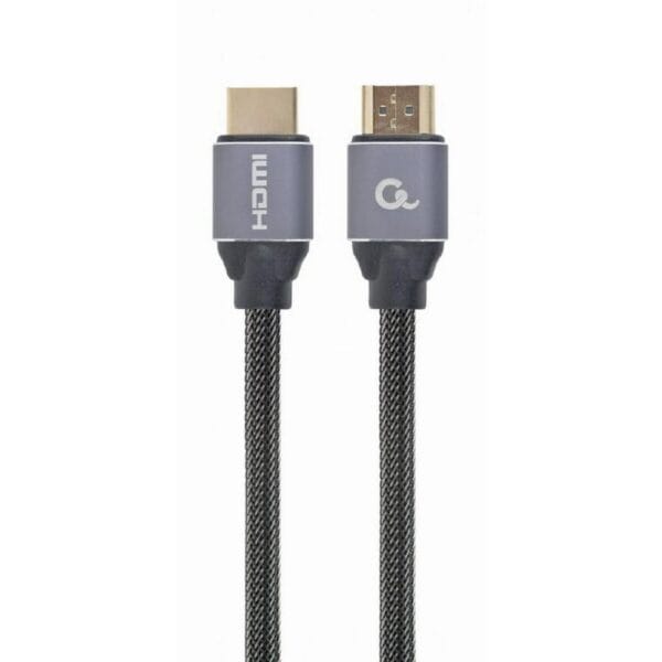 Gembird HDMI 2.0 Braided Cable HDMI male - HDMI male 1m Ασημί (CCBP-HDMI-1M) (GEMCCBP-HDMI-1M)